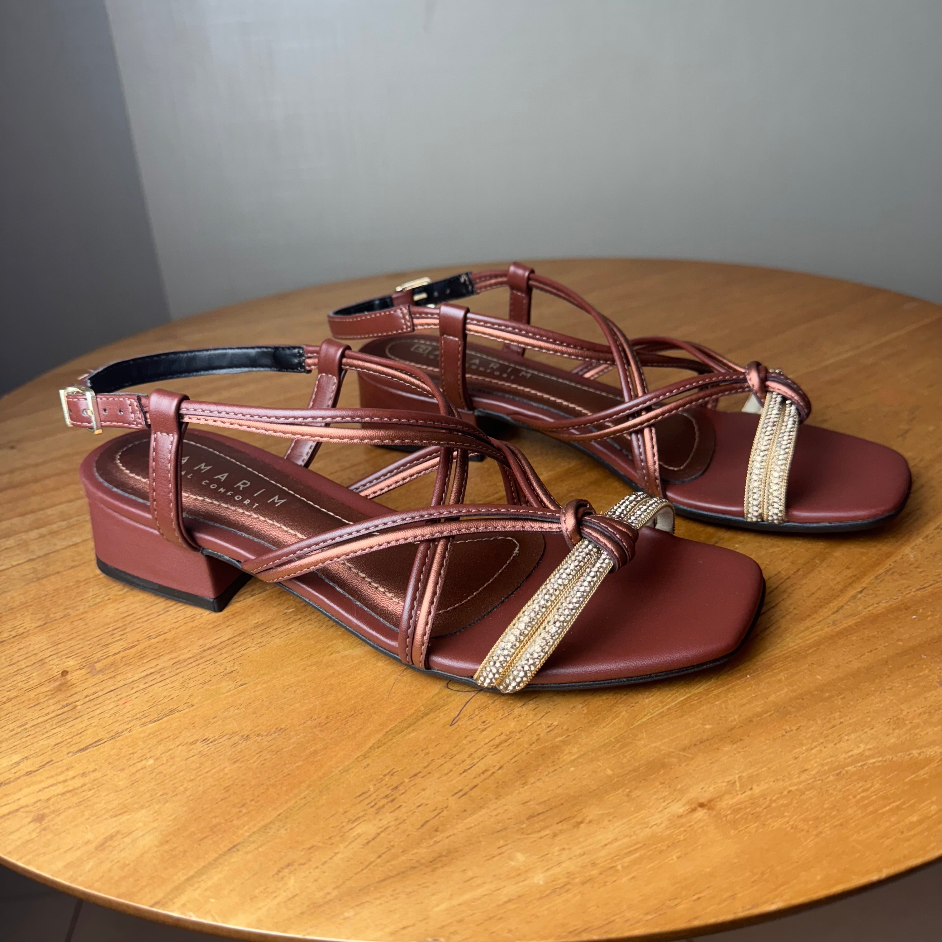 Sandália Salto Bloco Ramarim Rum Rum