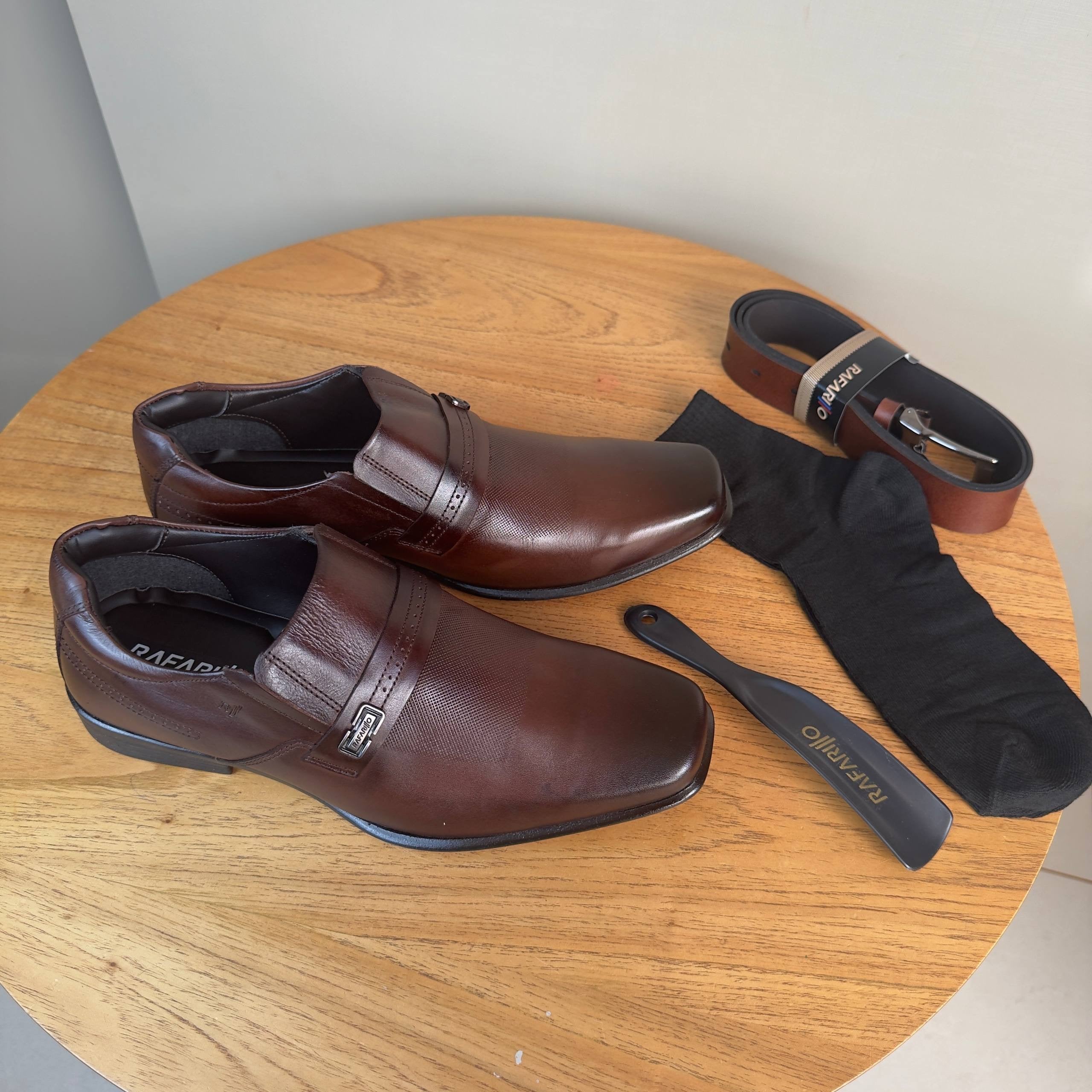 Kit Sapato Social Masculino Rafarillo Marrom