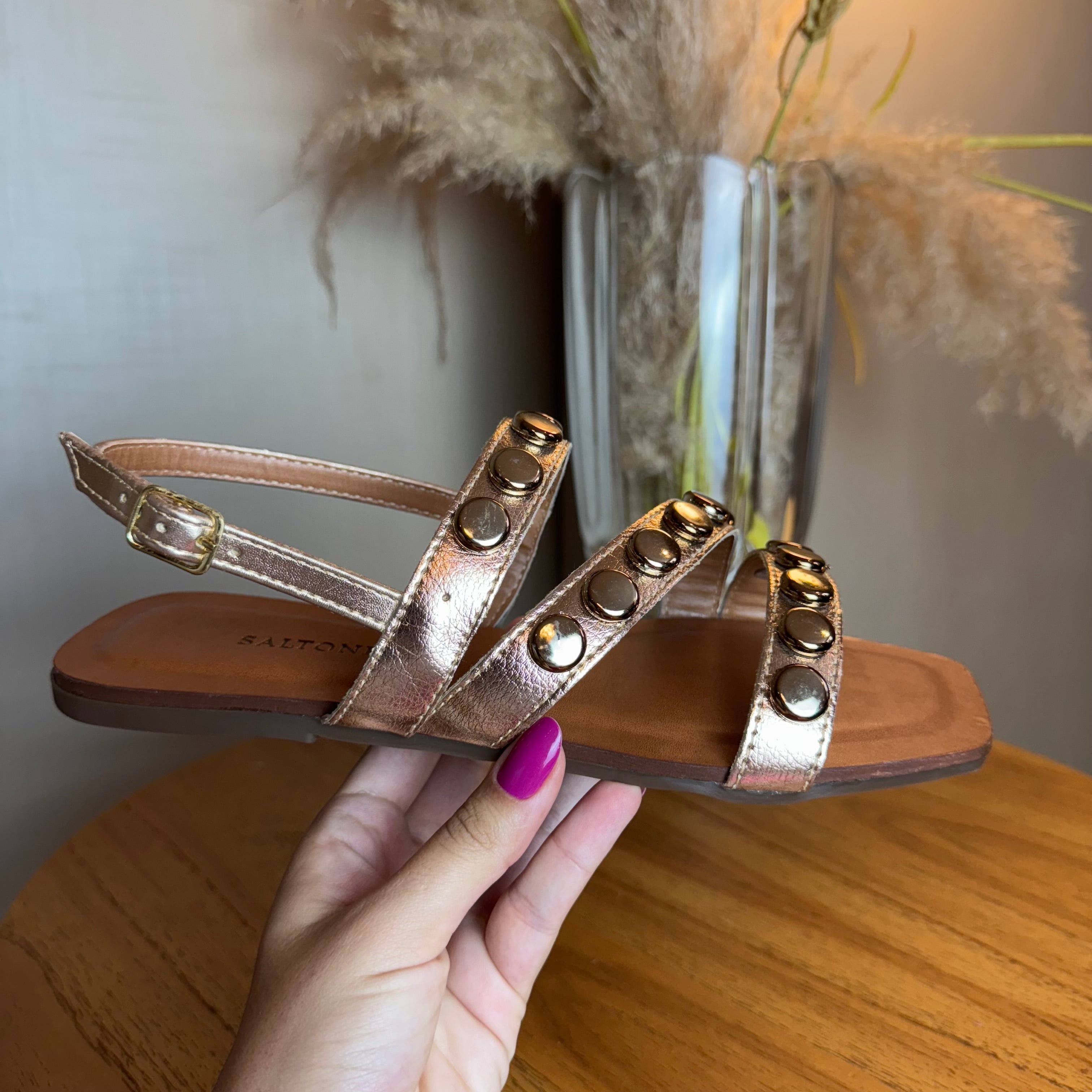 Rasteirinha Saltonela Bronze Metais T037st Bronze