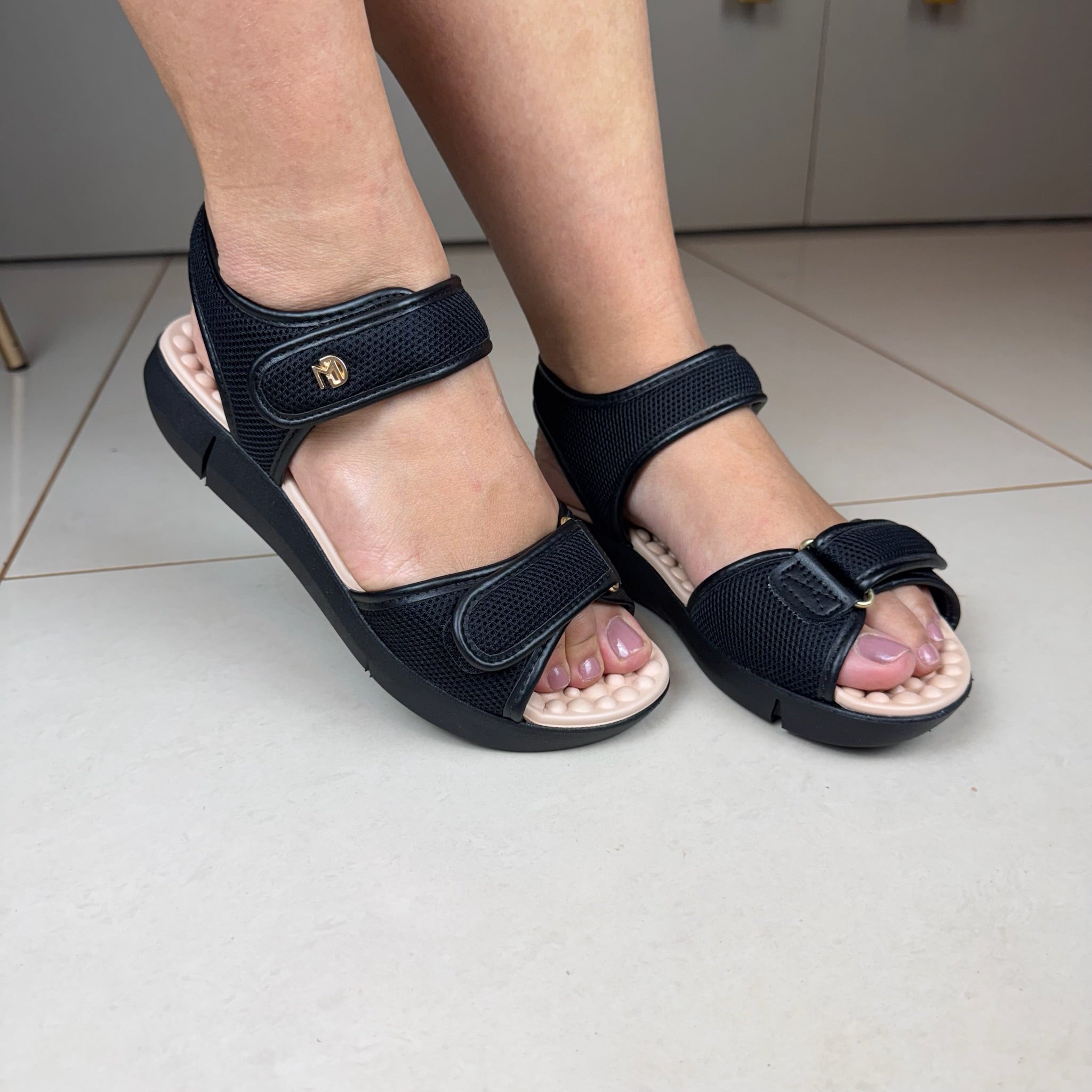 Sandália Feminina Modare Preta Tiras