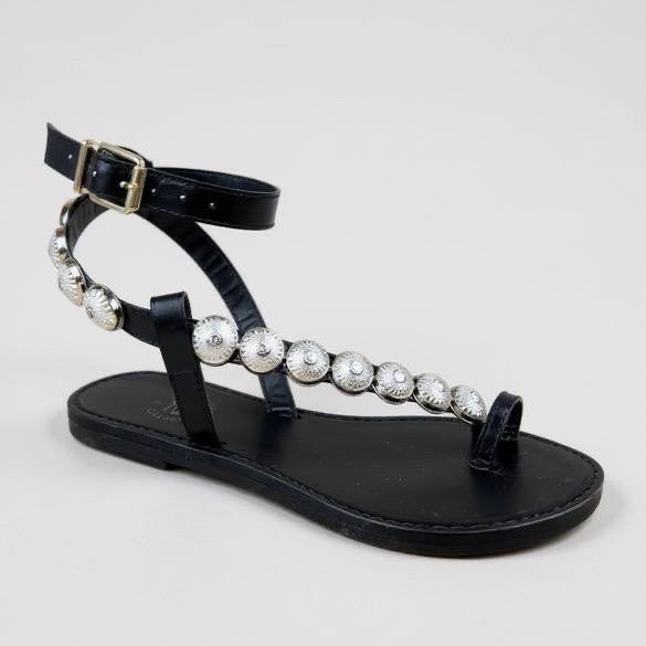 Rasteirinha Feminina A.B Preto Com Prata