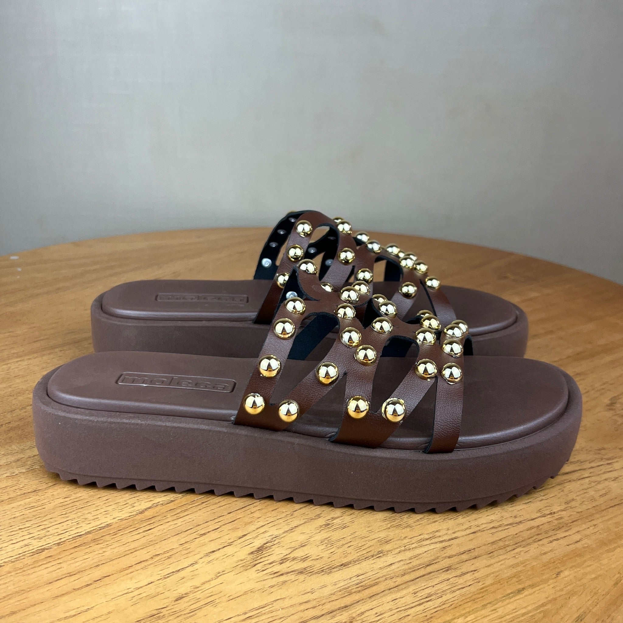 Papete Feminina Moleca Chocolate com Strass