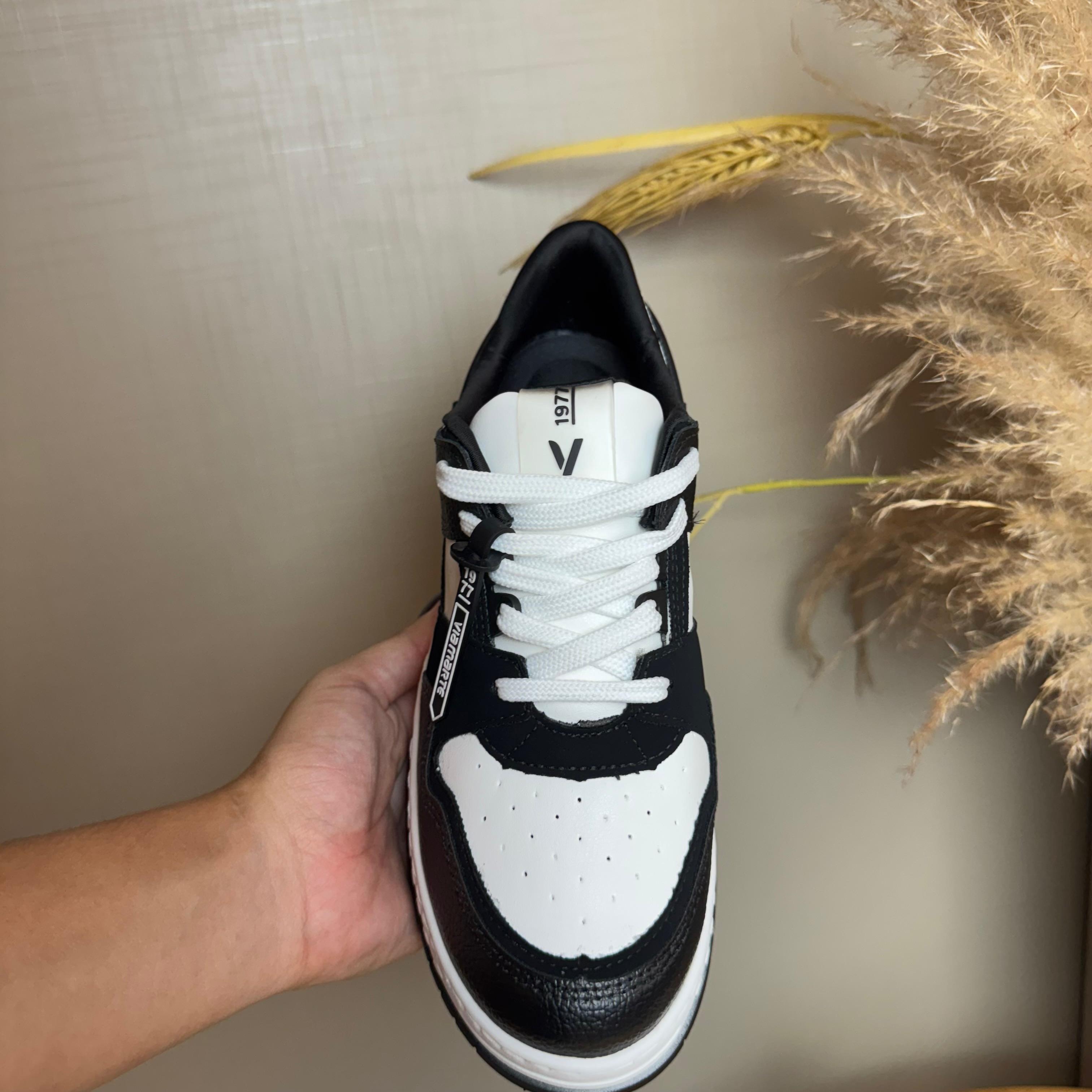 Tênis Feminino Via Marte Branco e Preto