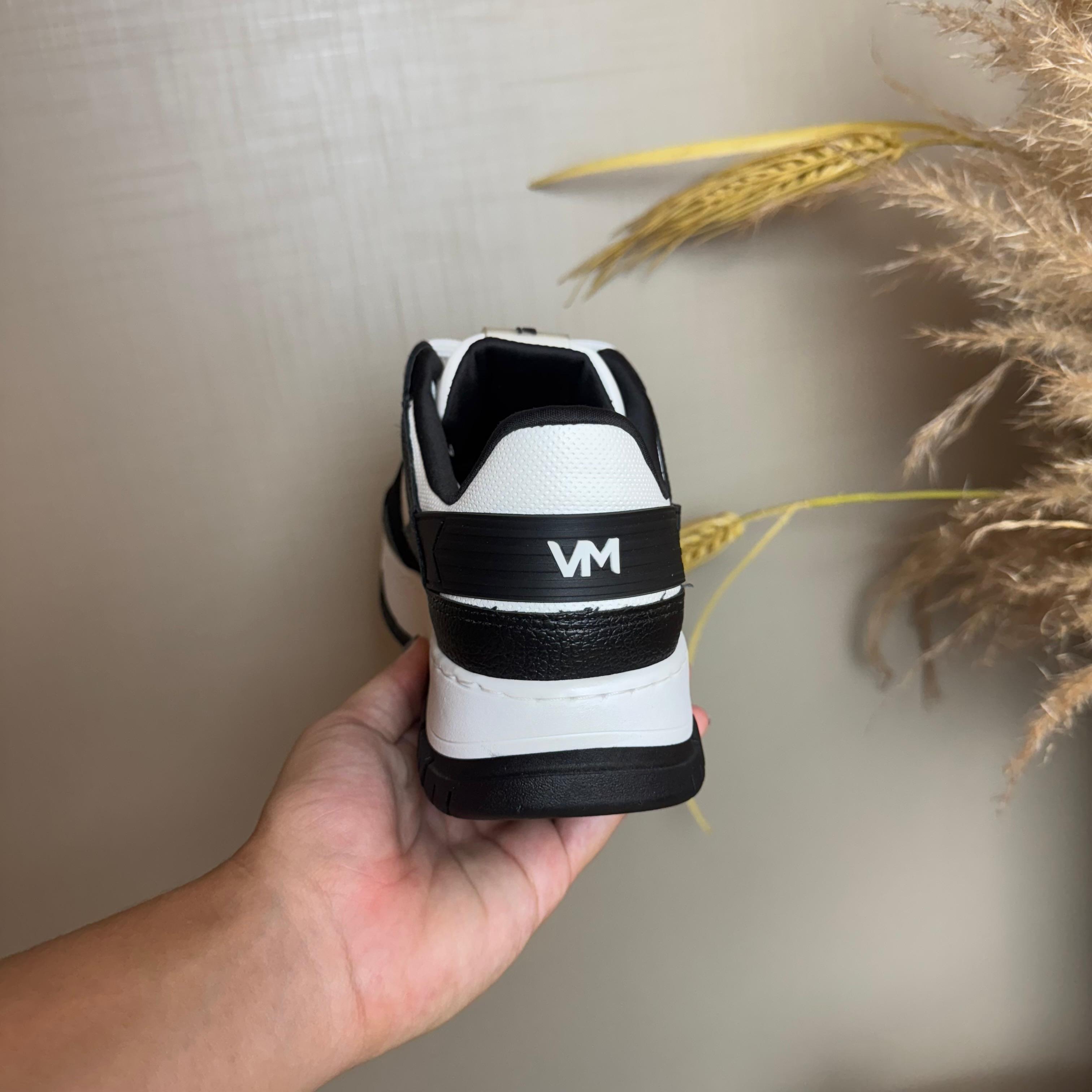 Tênis Feminino Via Marte Branco e Preto