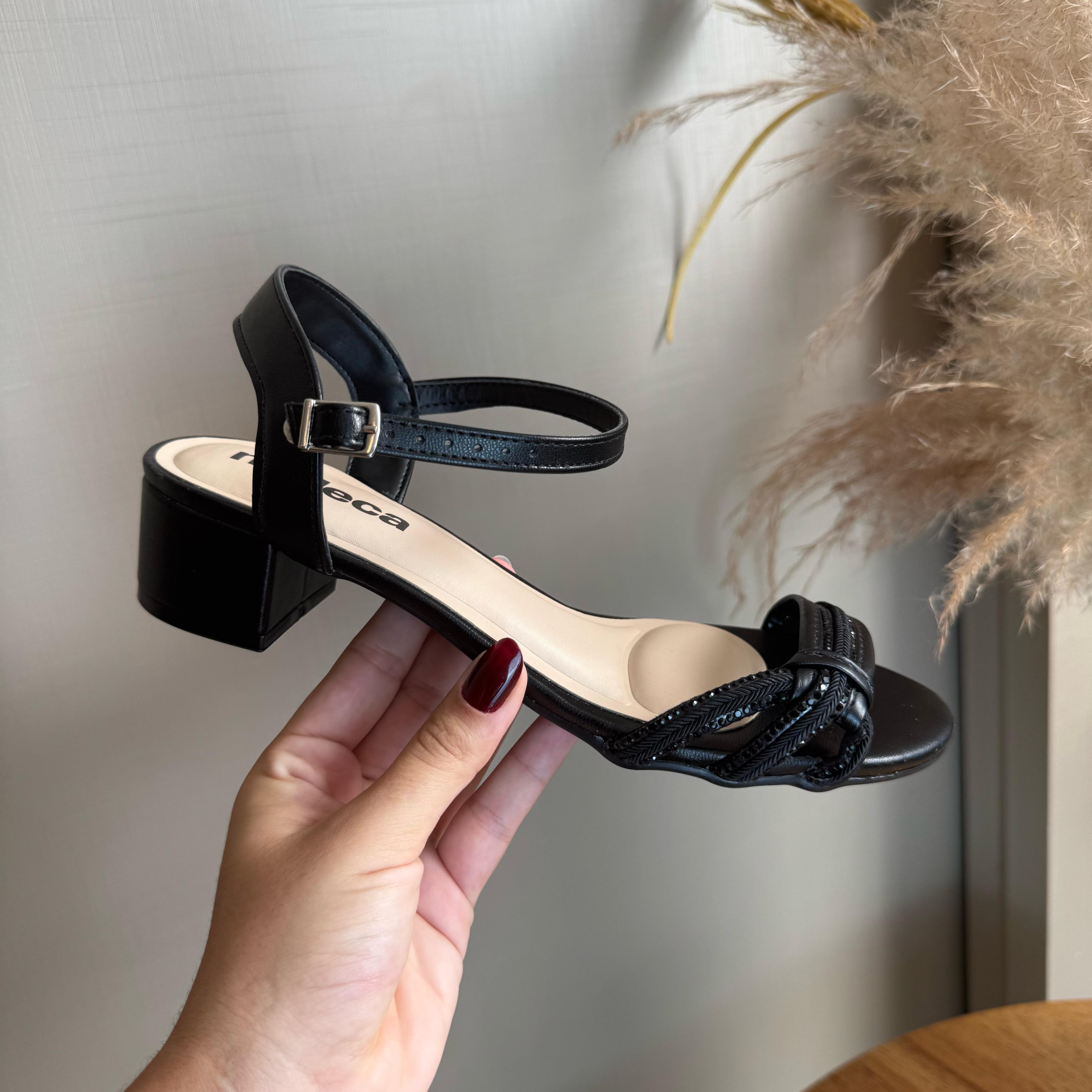 Sandalia Moleca Preto Preto