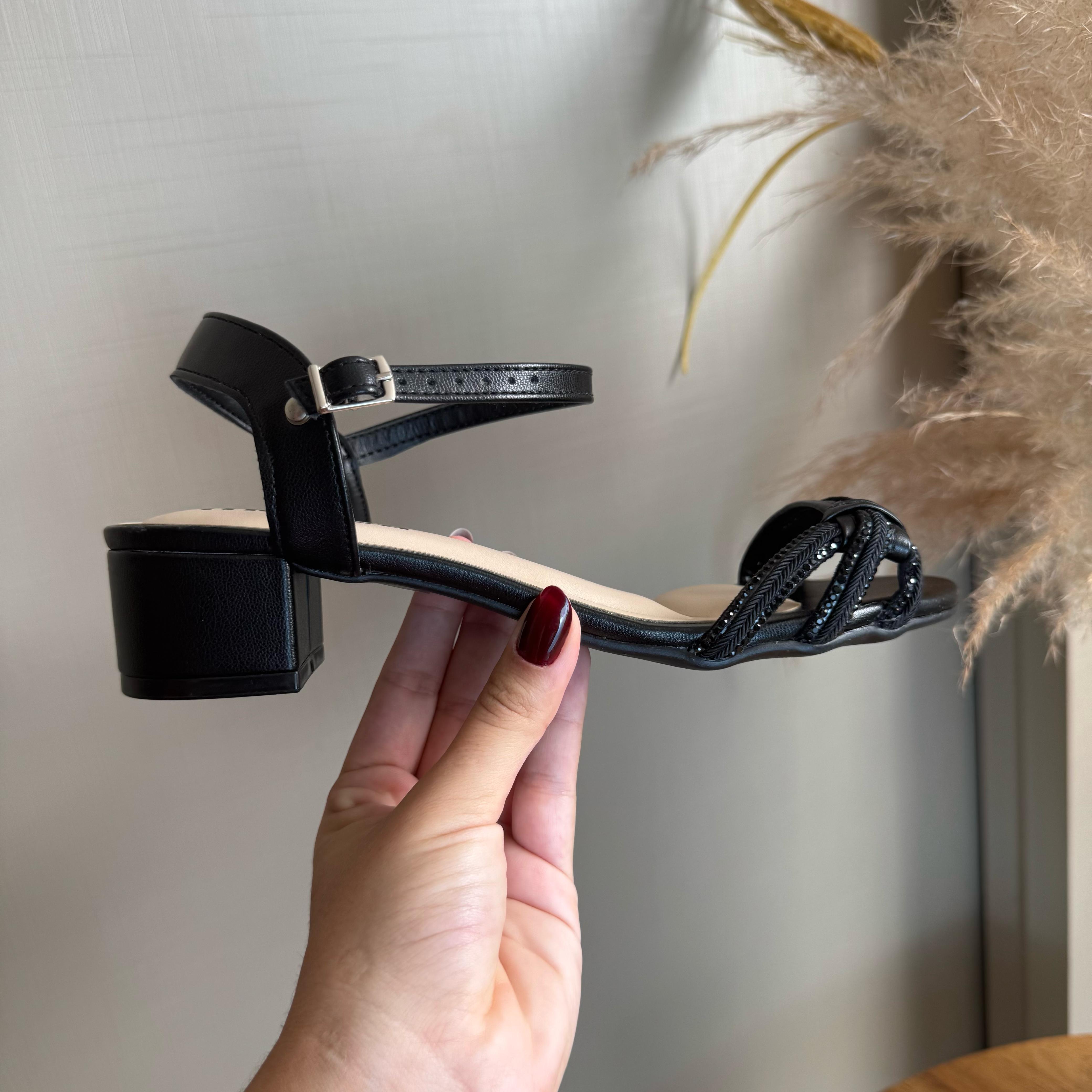 Sandalia Moleca Preto Preto