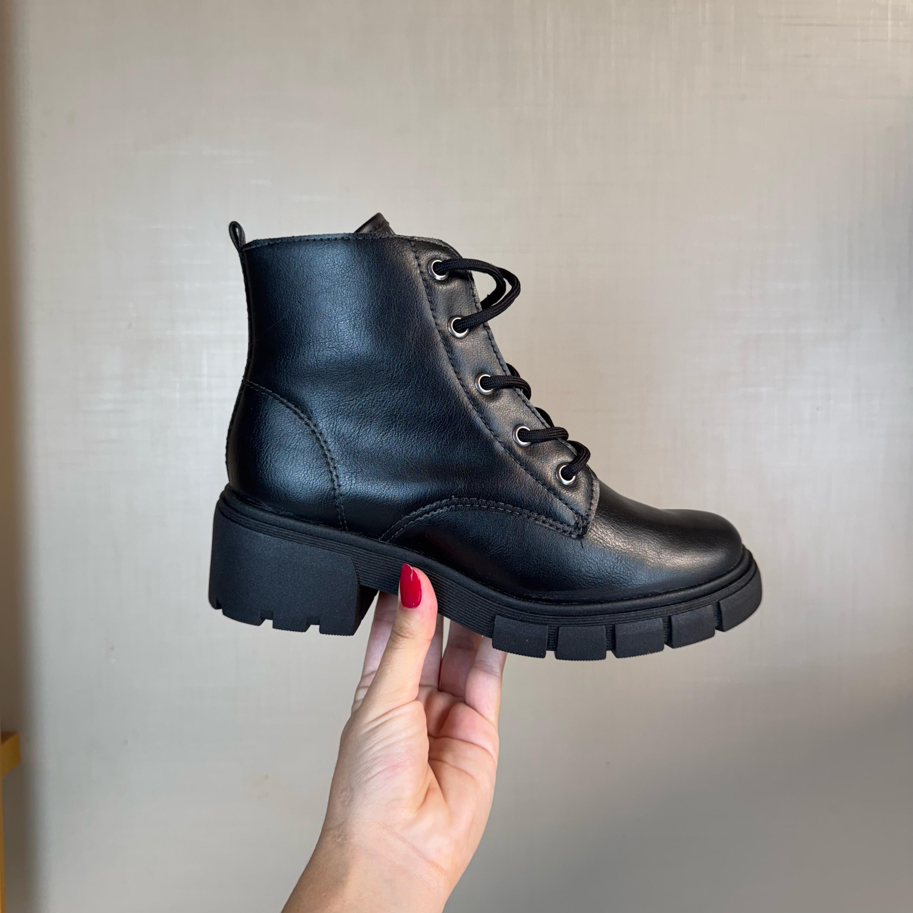 Bota Coturno Ramarim Salto Tratorado Preto