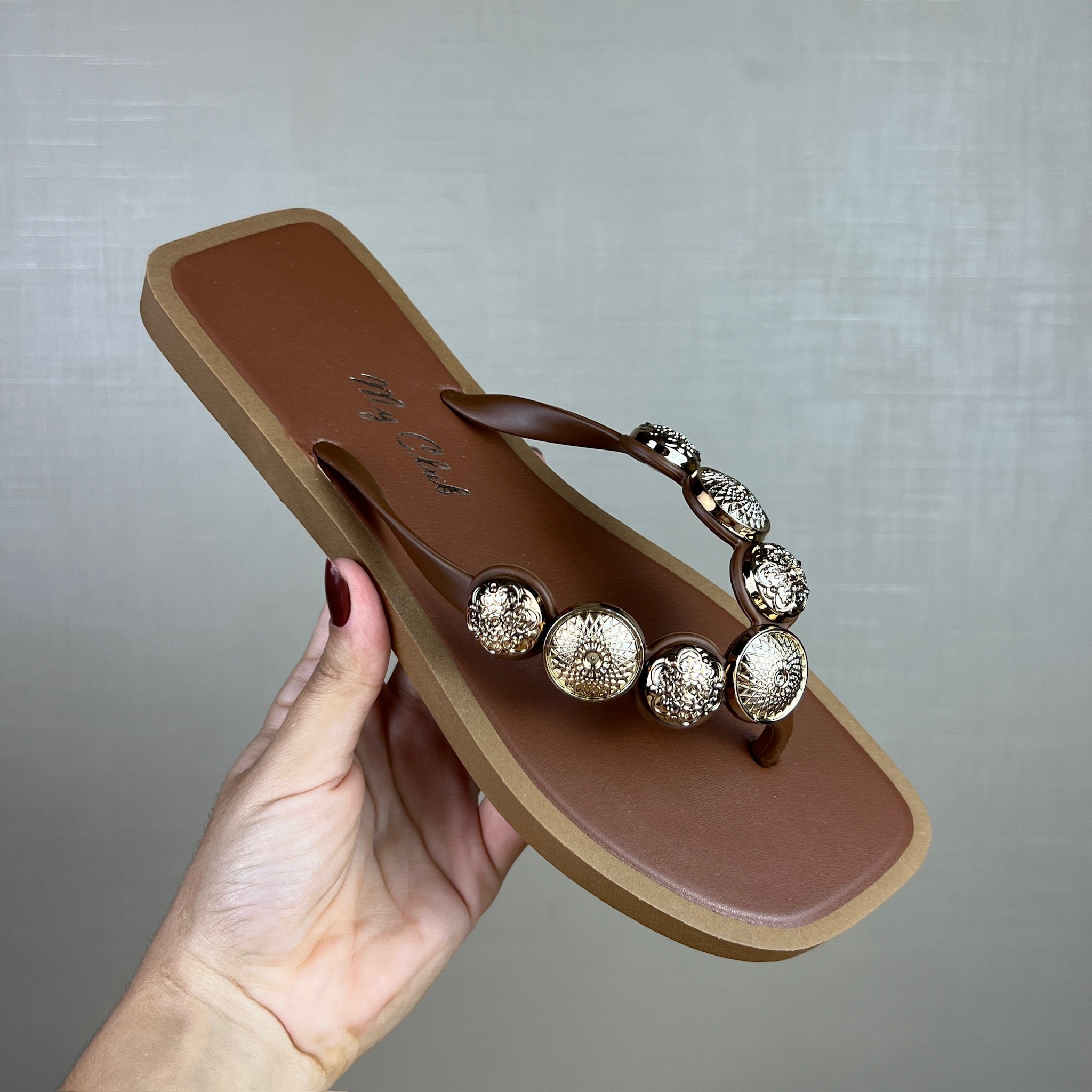 Chinelo Feminino A.b Preto Cafe