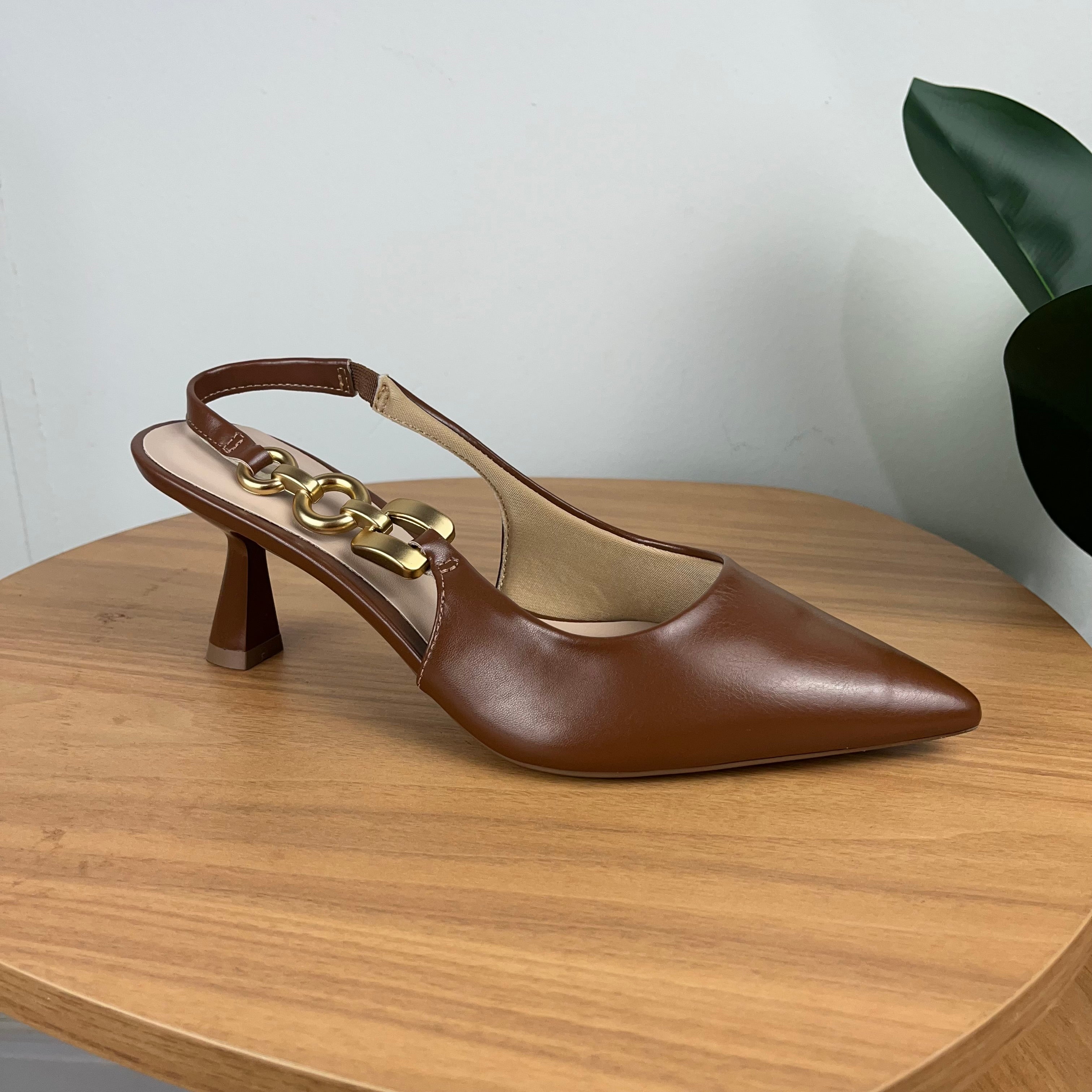 Sandália Scarpin Feminino A.b Caramelo Marrom