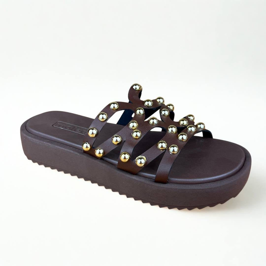 Papete Feminina Moleca Chocolate com Strass
