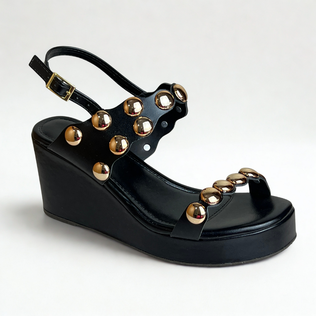 Sandália Anabela Feminina A.b Preta Preta