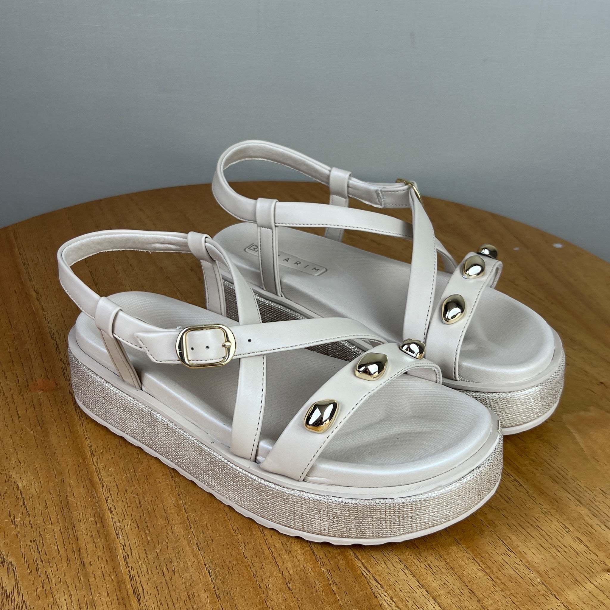 Papete Feminina Ramarim Off White Couro Off White