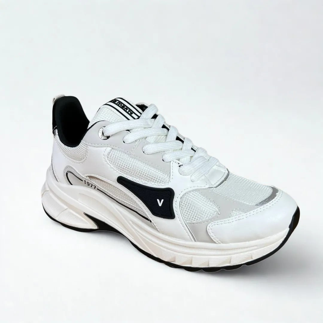 Tenis Feminino Via Marte Cinza Com Preto Branco/preto