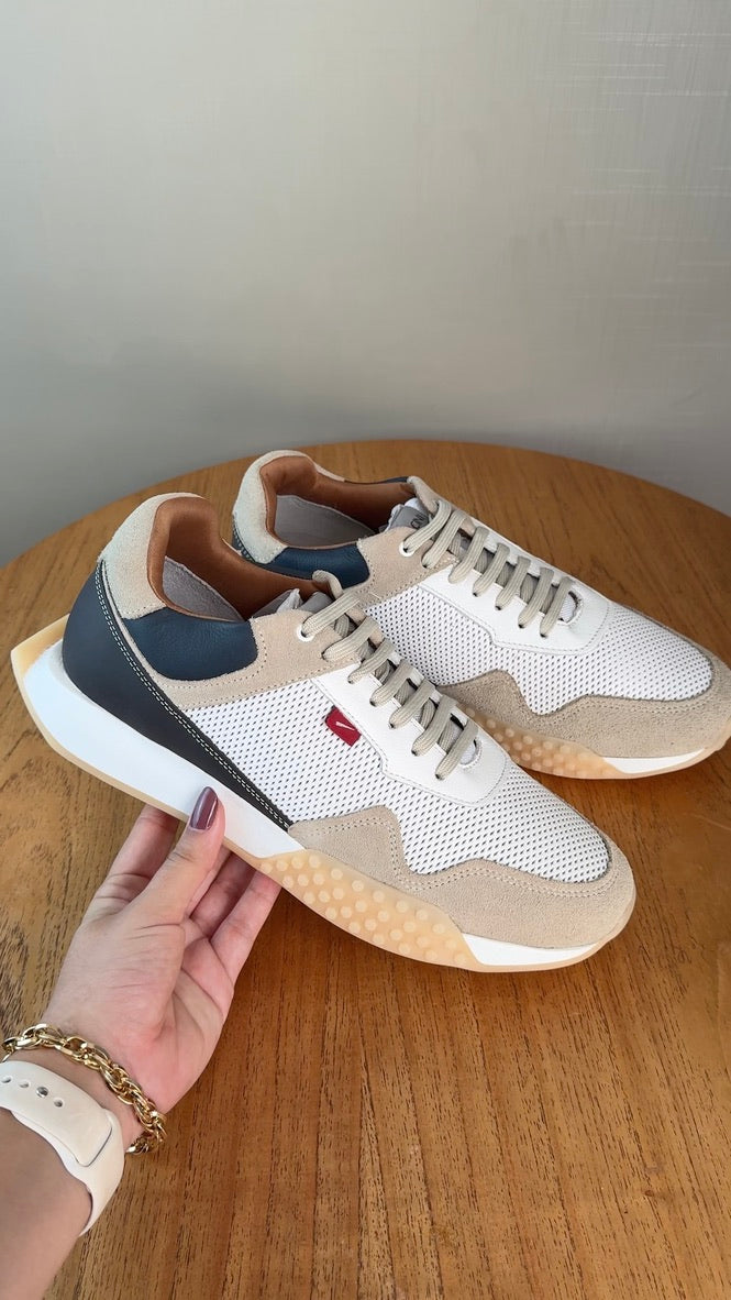 Sapatênis Masculino Moderno Ferracini Creme