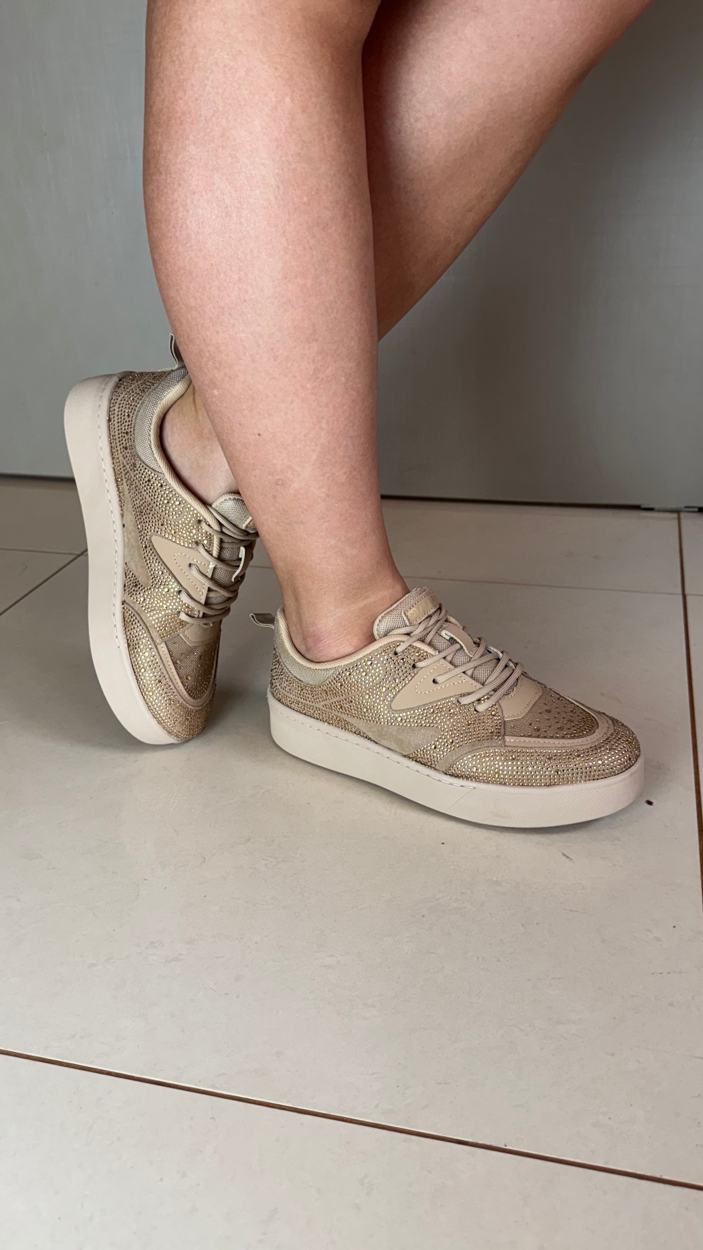 Tenis Ramrim Strass Natural