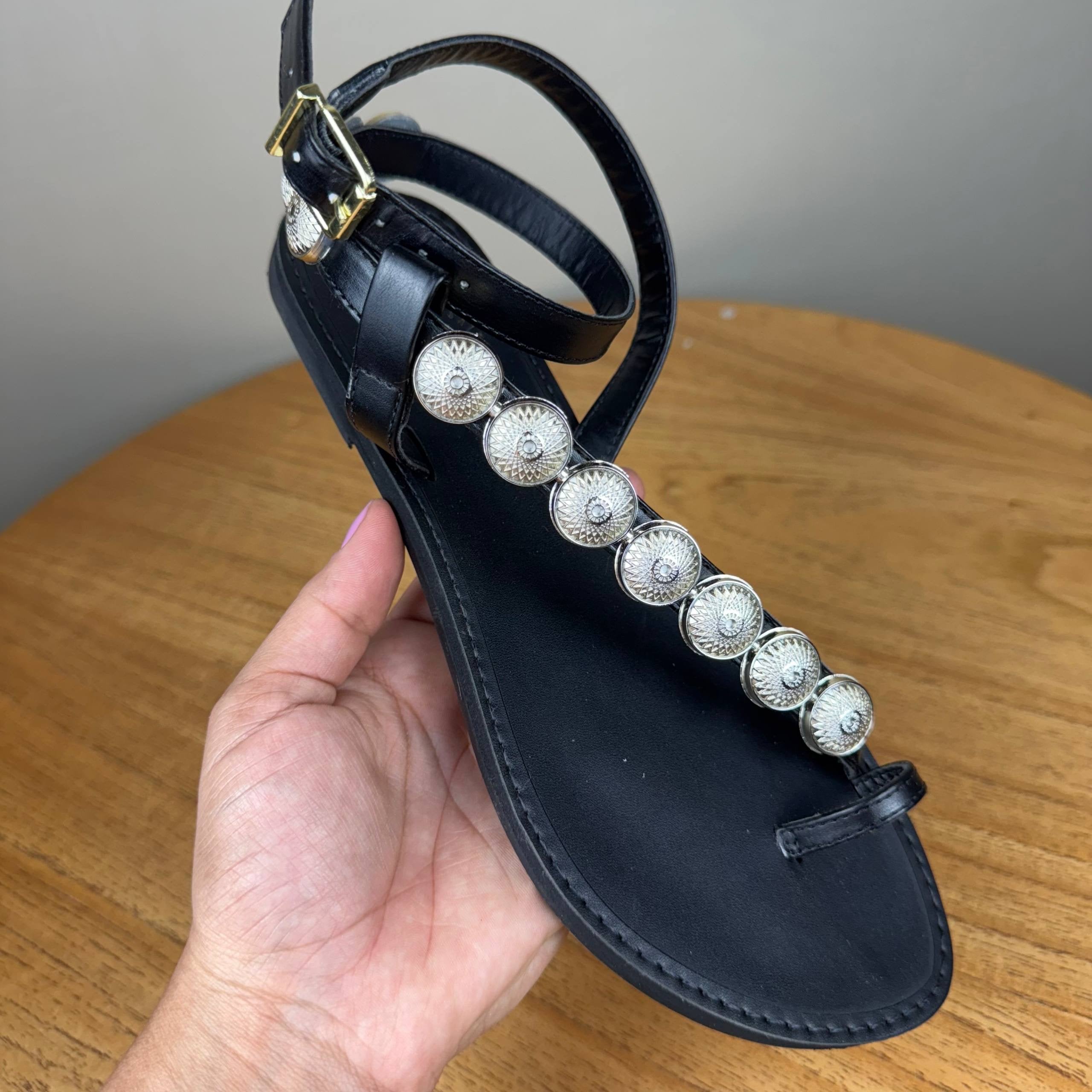 Rasteirinha Feminina A.B Preto Com Prata