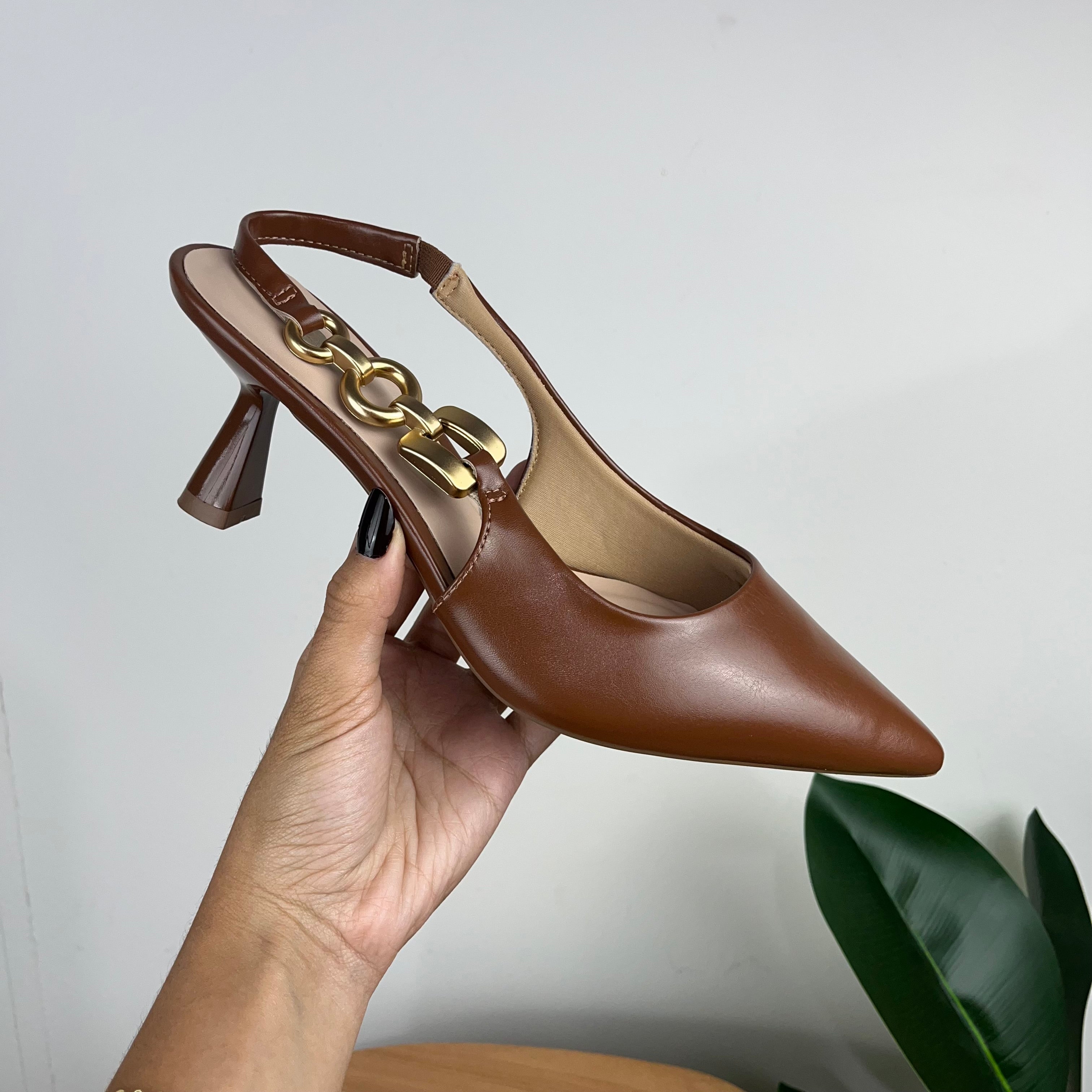 Sandália Scarpin Feminino A.b Caramelo Marrom