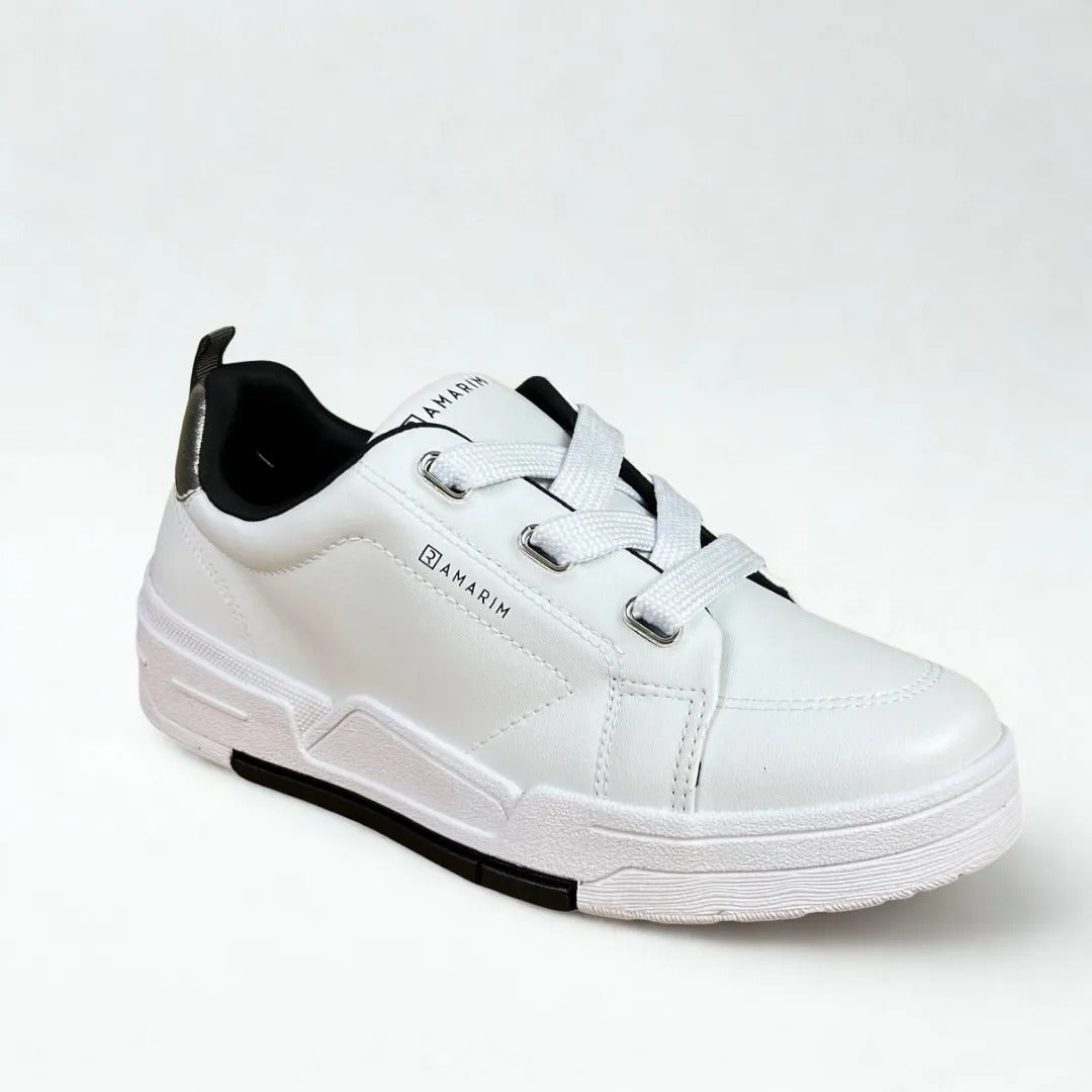 Tenis Feminino Ramarim Branco Com Preto Branco