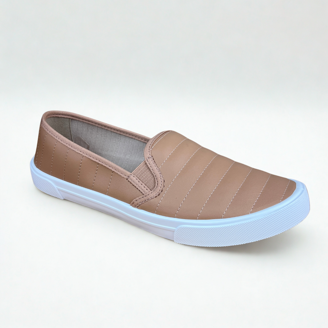 Tênis Casual Slip On Moleca Nude