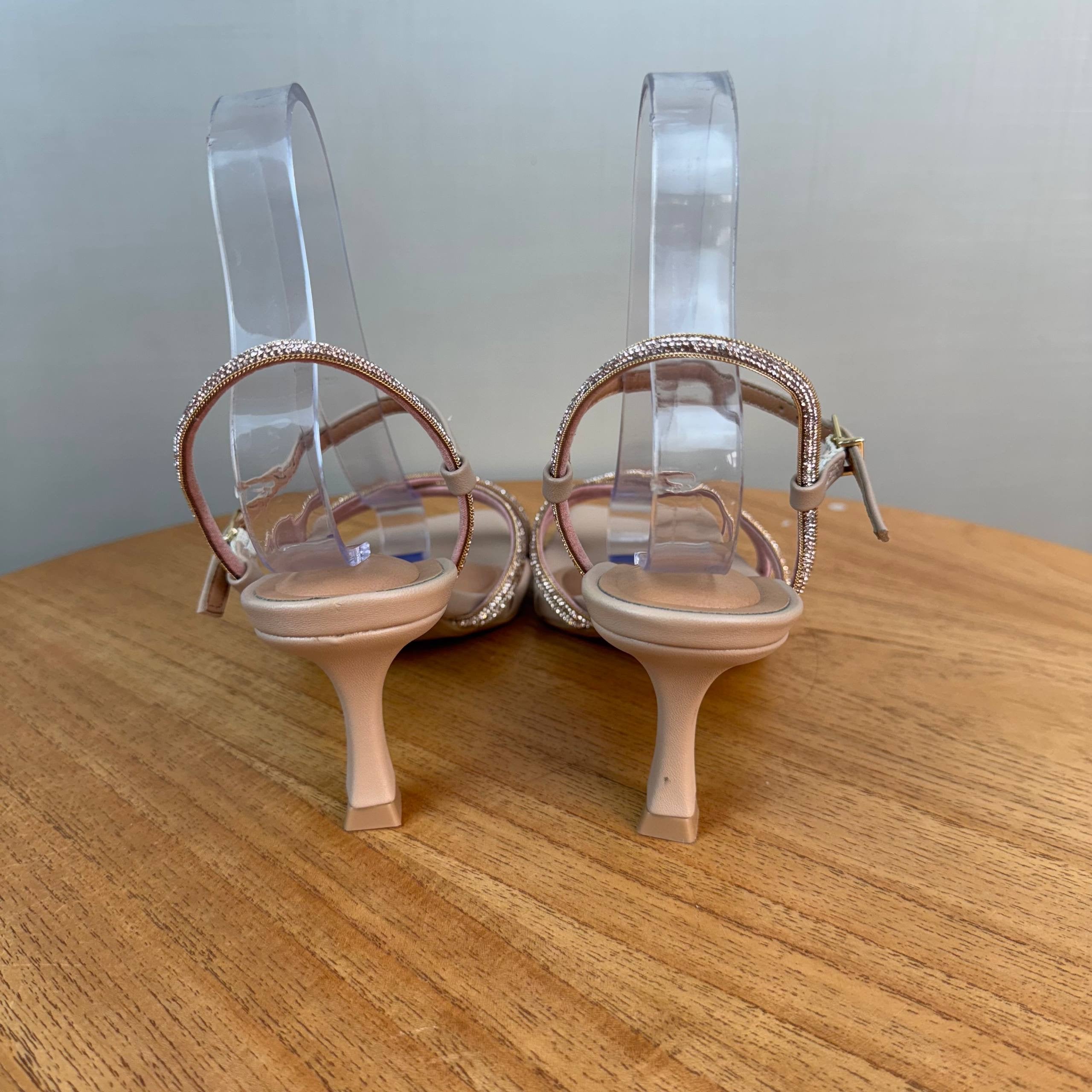 Sandália Feminina Vizzano Rose Detalhes Dourado