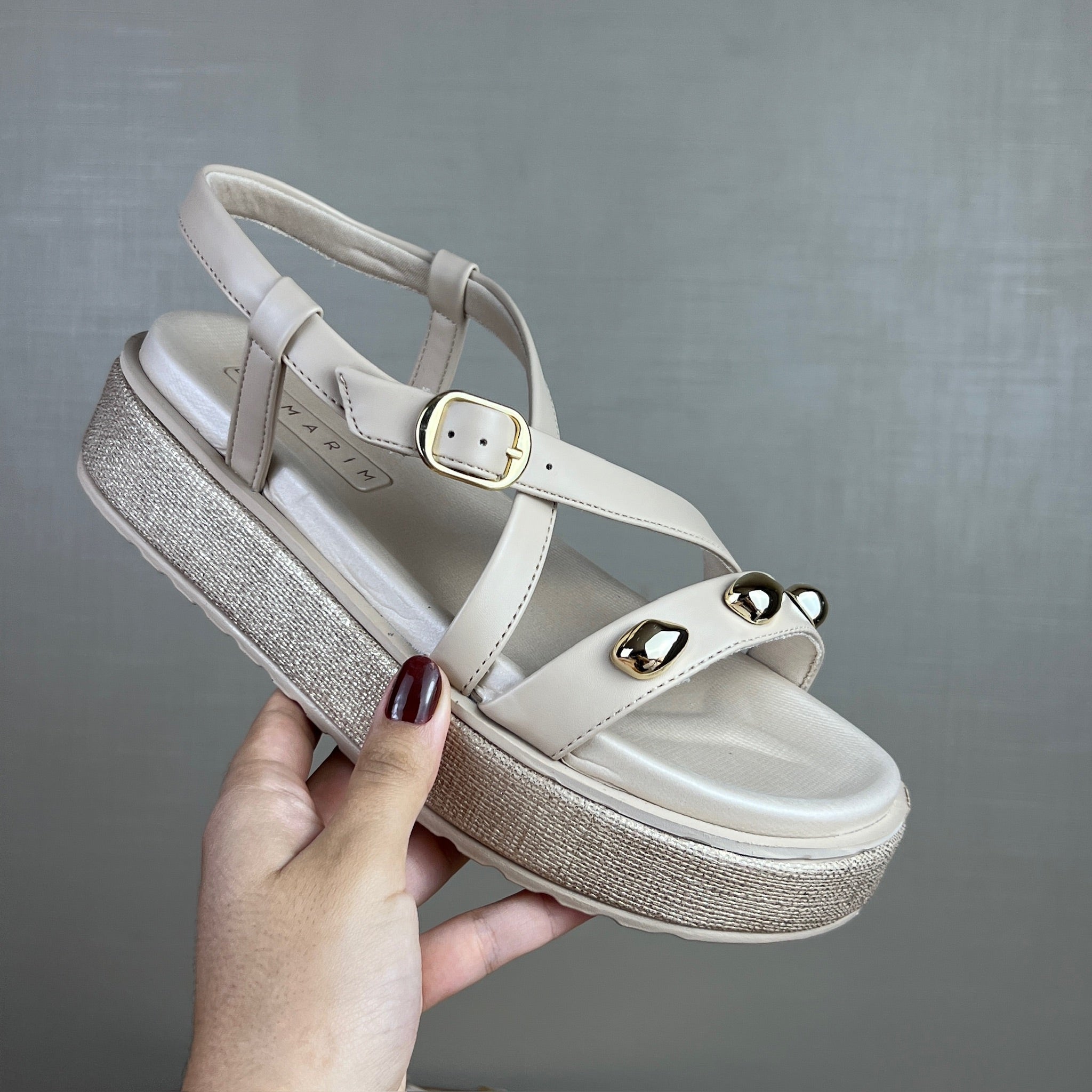 Papete Feminina Ramarim Off White Couro Off White