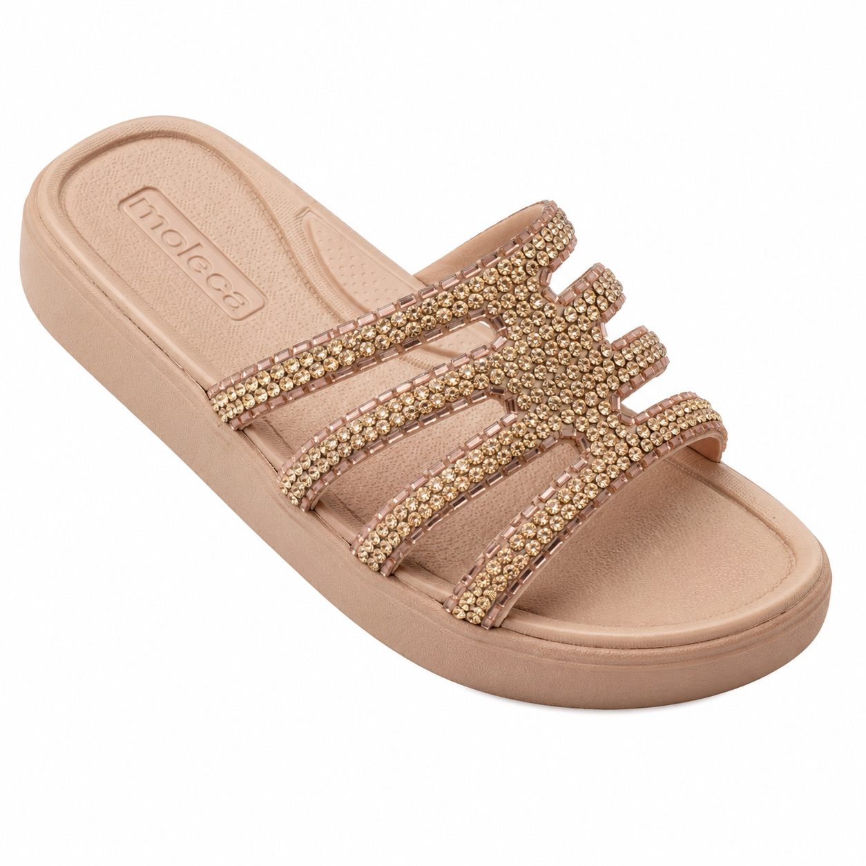 Papete Feminina Moleca com Strass e Pedrarias Plataforma Confortável