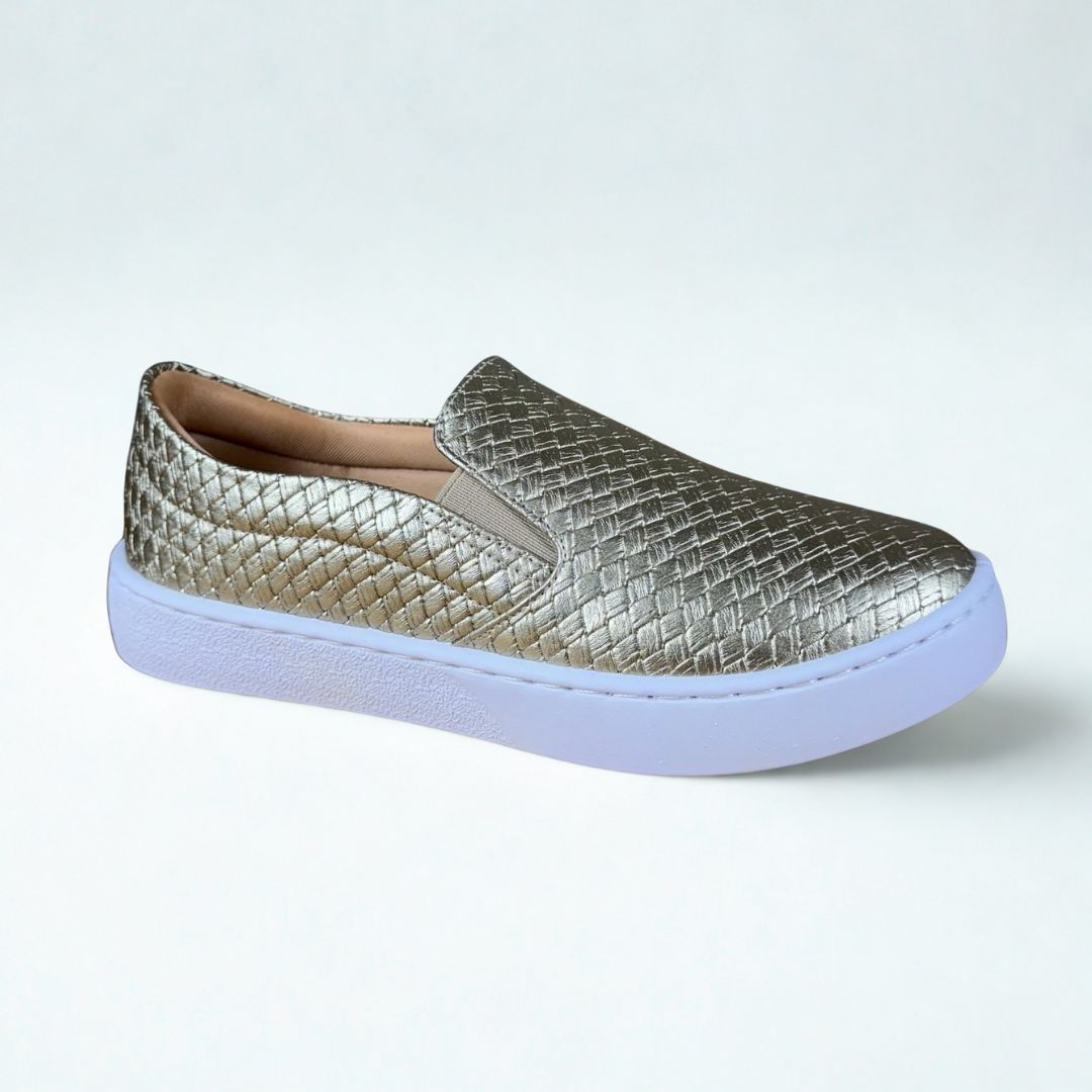 Tênis Feminino Slip On Ouro