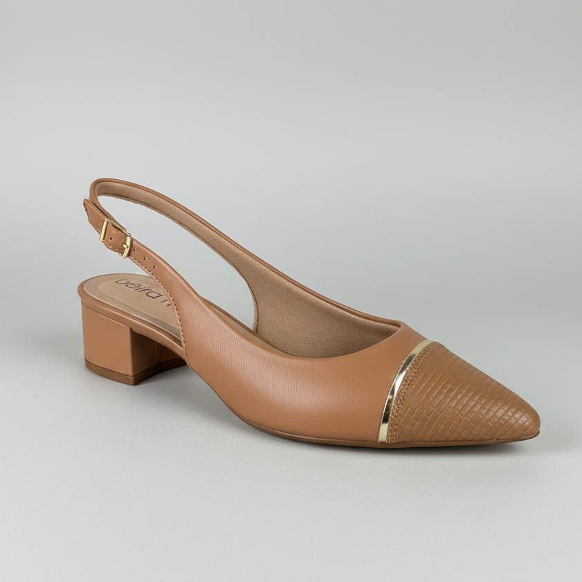 Sandália Scarpin Feminina Beira Rio Bege