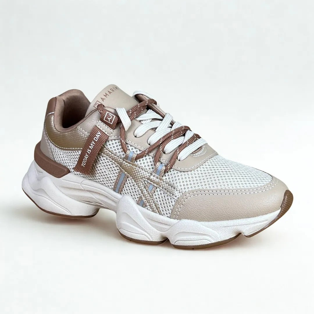 Tenis Feminino Ramarim Rosa Com Marrom Marrom