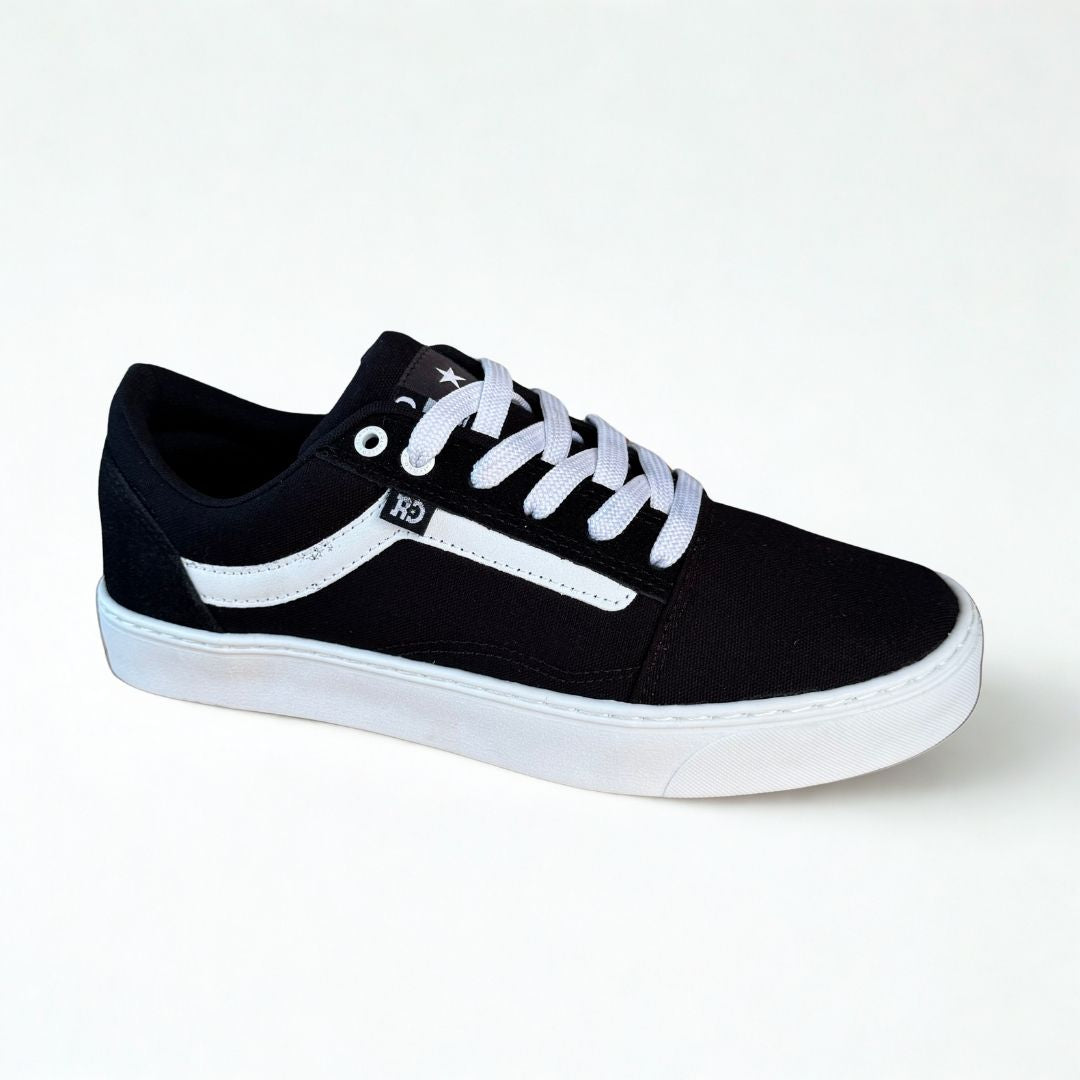 Tênis Casual Masculino Redikal Preto Com Branco Preta