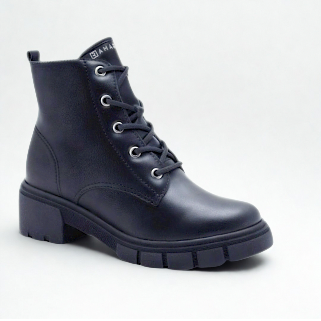 Bota Coturno Ramarim Salto Tratorado Preto