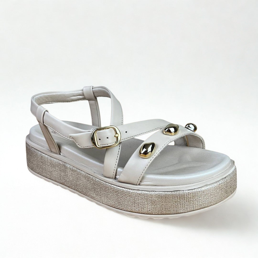 Papete Feminina Ramarim Off White Couro Off White