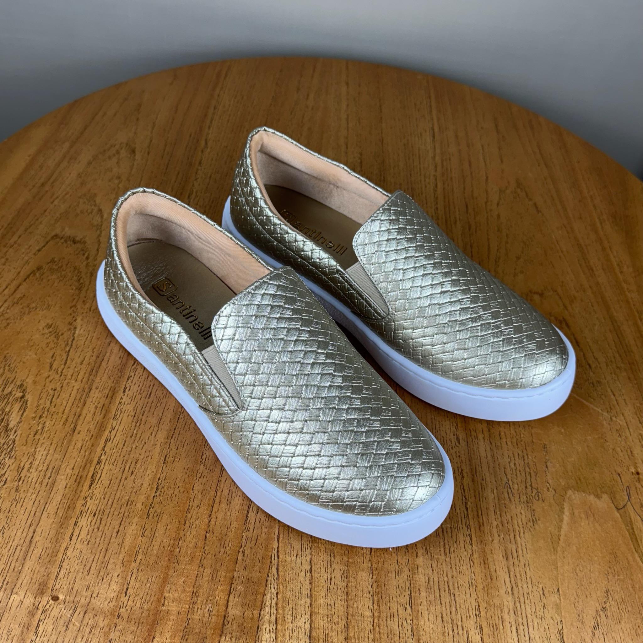 Tênis Feminino Slip On Ouro