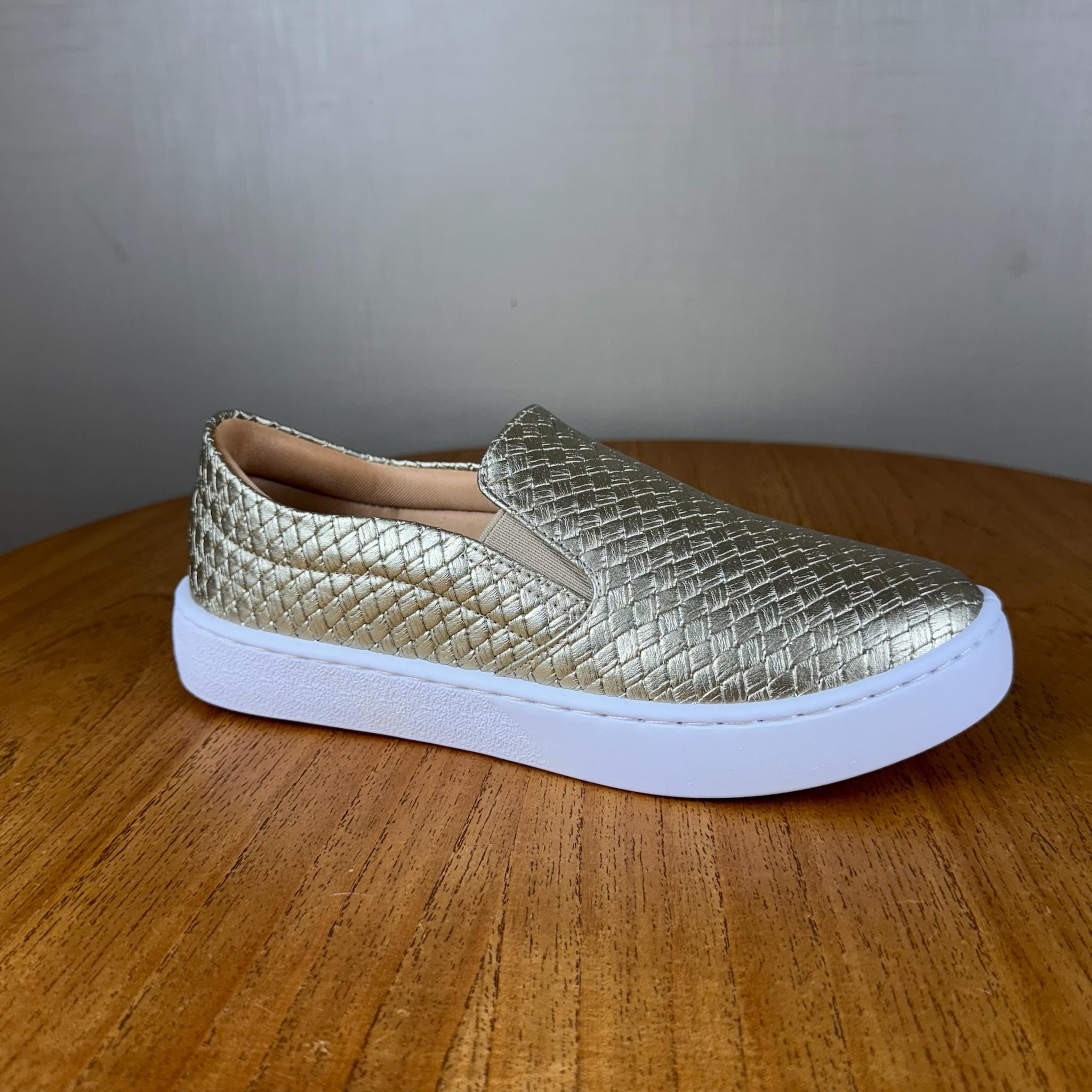 Tênis Feminino Slip On Ouro